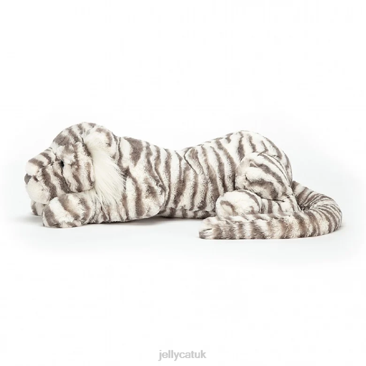Jellycat Toy V248Z476 Sacha Snow Tiger Grey and White