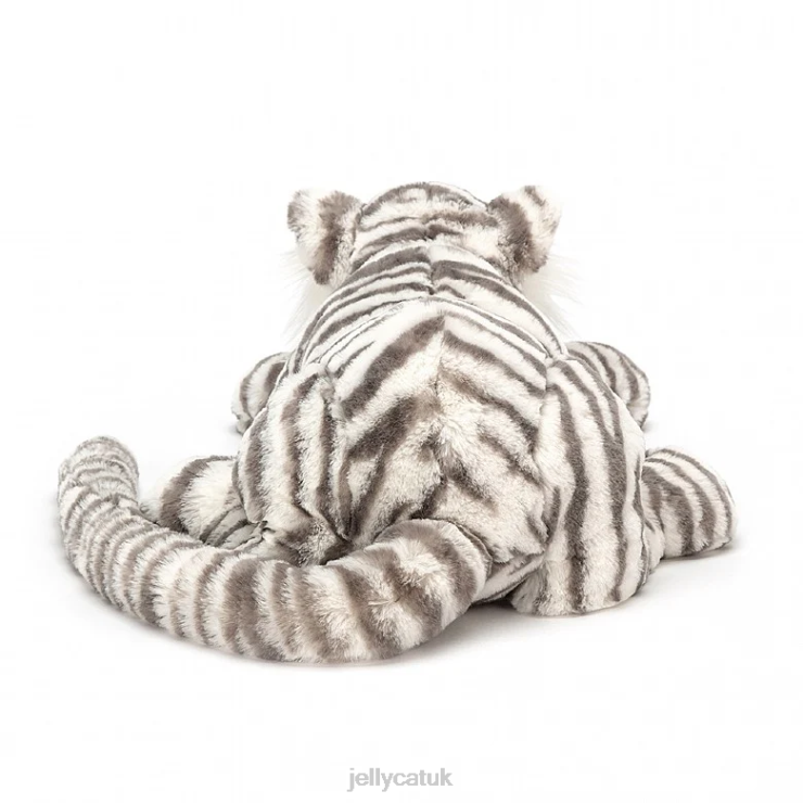 Jellycat Toy V248Z476 Sacha Snow Tiger Grey and White
