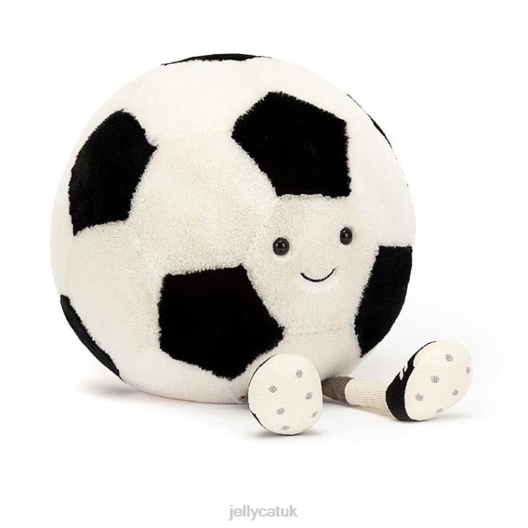 Jellycat Toy V248Z97 Amuseable Sports Football Black  Cream
