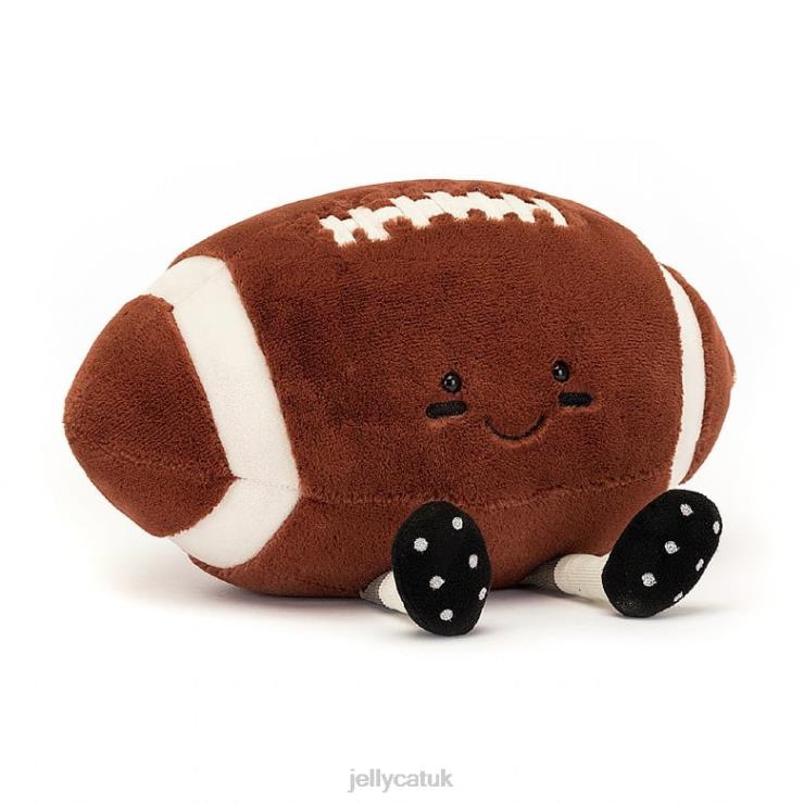 Jellycat Toy V248Z108 Amuseable Sports American Football Brown and White
