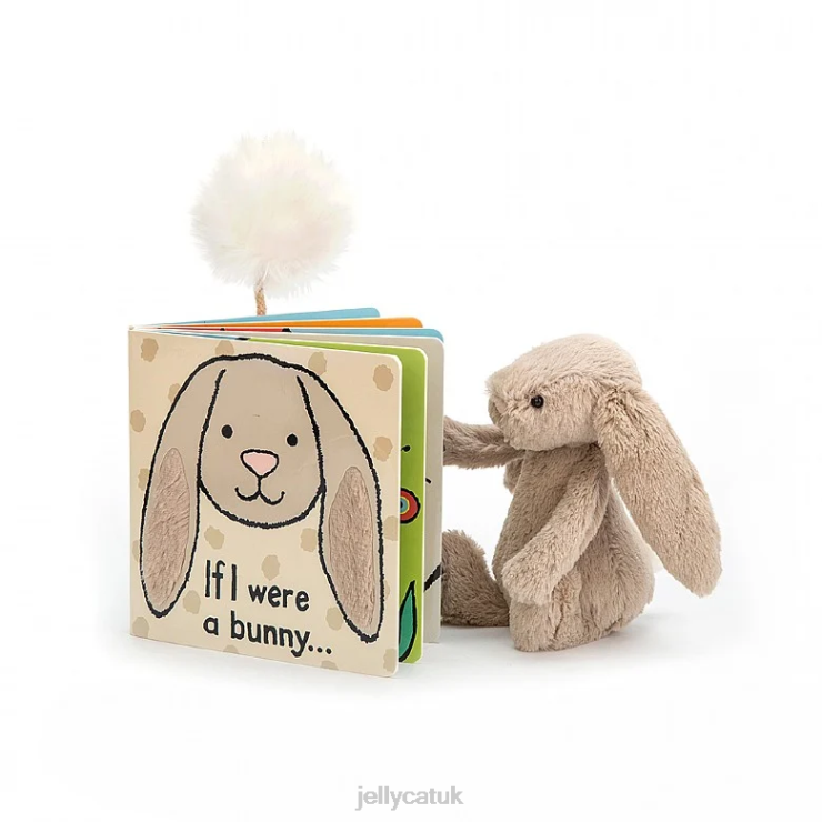 Jellycat Book V248Z711 If I Were A Bunny Book and Bashful Bunny Beige