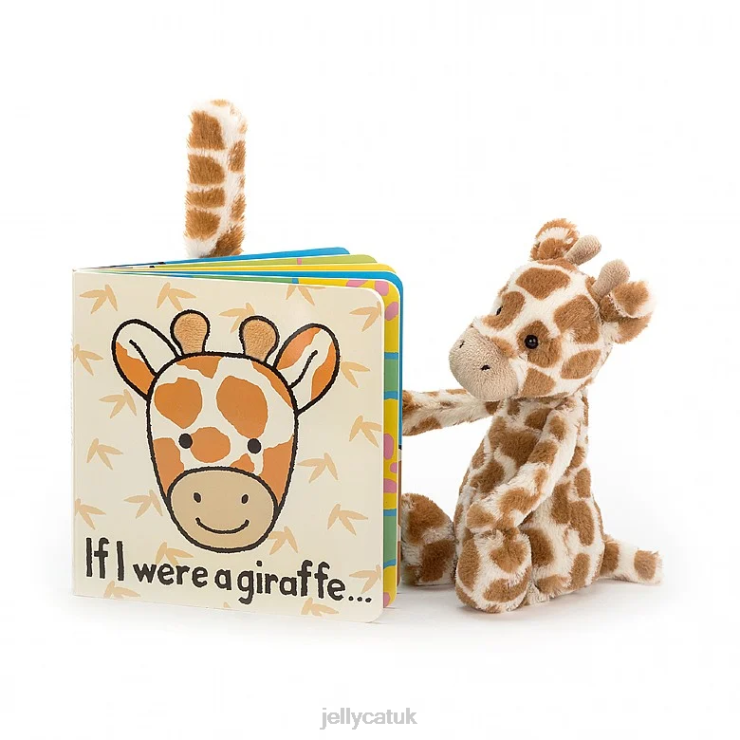 Jellycat Book V248Z733 If I Were A Giraffe Book and Bashful Giraffe Orange