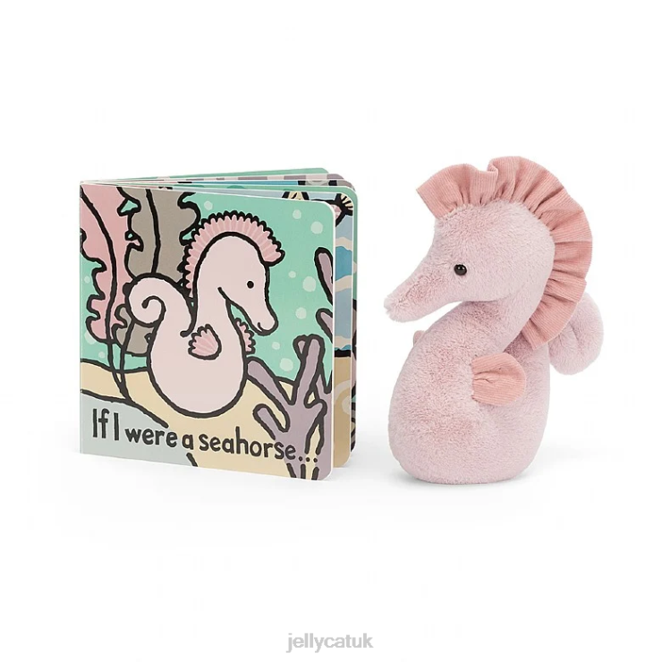 Jellycat Book V248Z762 If I Were A Seahorse Book and Sienna Seahorse Silver