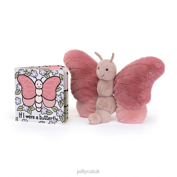 Jellycat Book V248Z766 If I Were A Butterfly Book and Beatrice Butterfly Pink