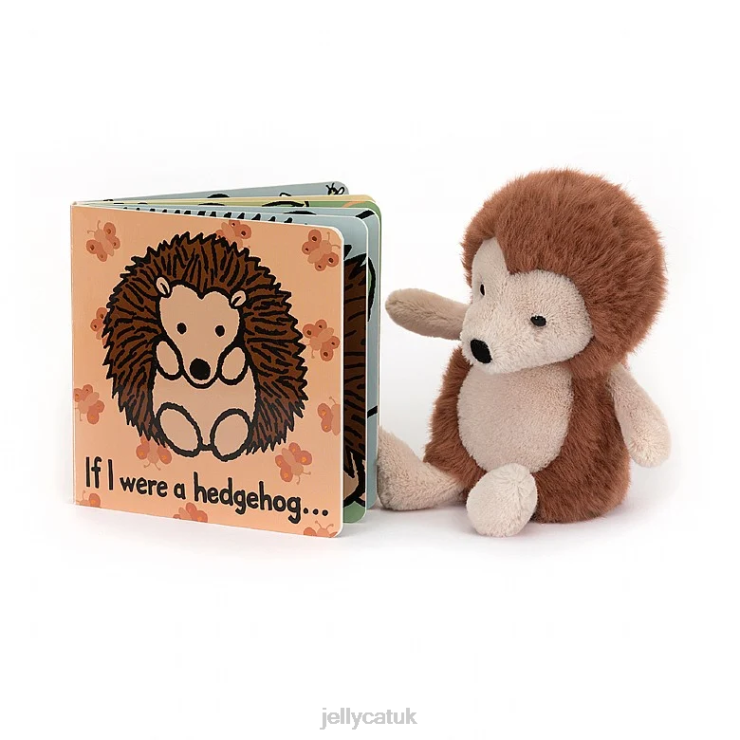 Jellycat Book V248Z793 If I Were A Hedgehog Book and Willow Hedgehog Brown