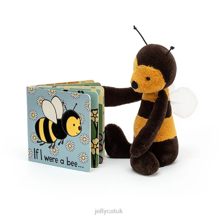 Jellycat Book V248Z795 If I Were A Bee Book and Bashful Bee Multi-colour