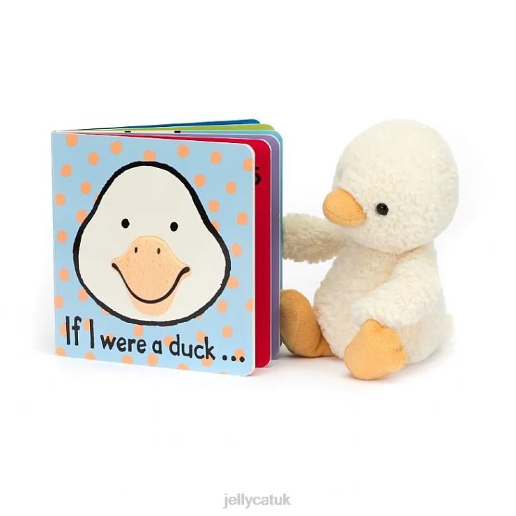 Jellycat Book V248Z807 If I Were A Duck Book and Tumbletuft Duck Multi-colour