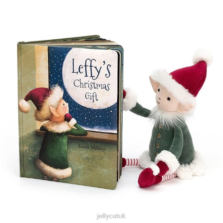 Jellycat Book V248Z352 Leffy's Christmas Gift Book and Leffy Elf Multi-colour