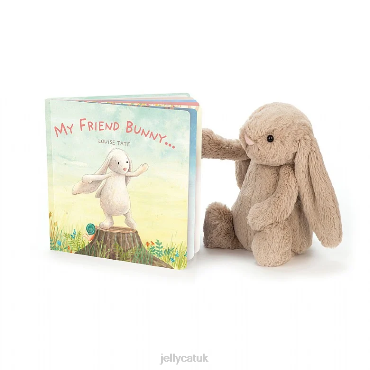 Jellycat Book V248Z704 My Friend Bunny Book and Bashful Bunny Beige