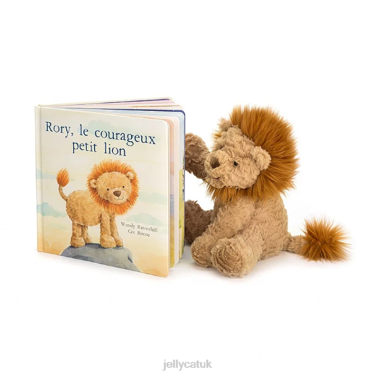 Jellycat Book V248Z719 Rory Le Courageux Petit Lion & Fuddlewuddle Lion Tan