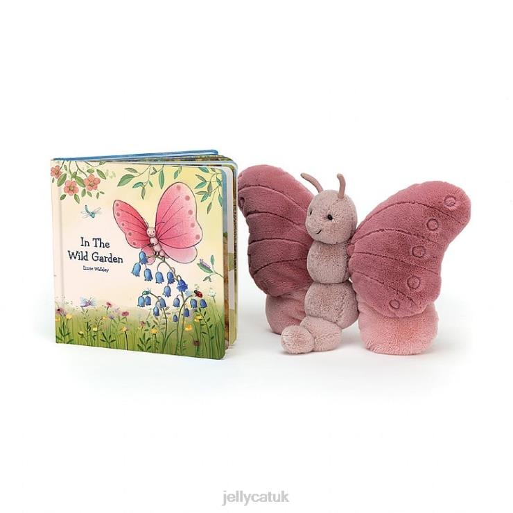 Jellycat Book V248Z783 In the Wild Garden Book and Beatrice Butterfly Pink