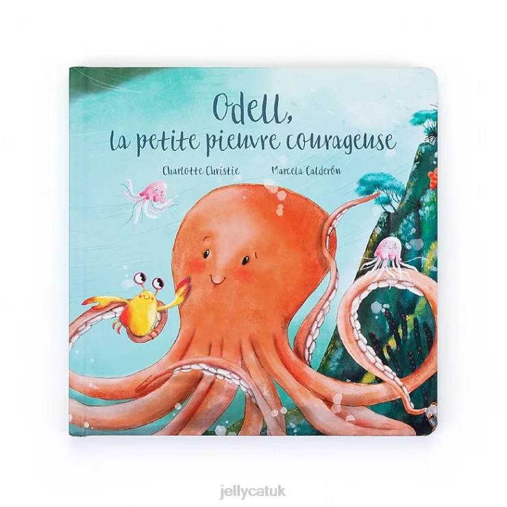 Jellycat Book V248Z794 Odell La Petite Pieuvre Courageuse Livre Multi-colour