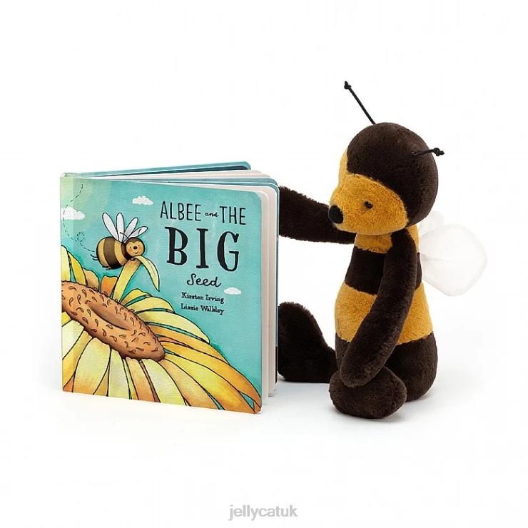 Jellycat Book V248Z800 Albee And The Big Seed Book and Bashful Bee Multi-colour