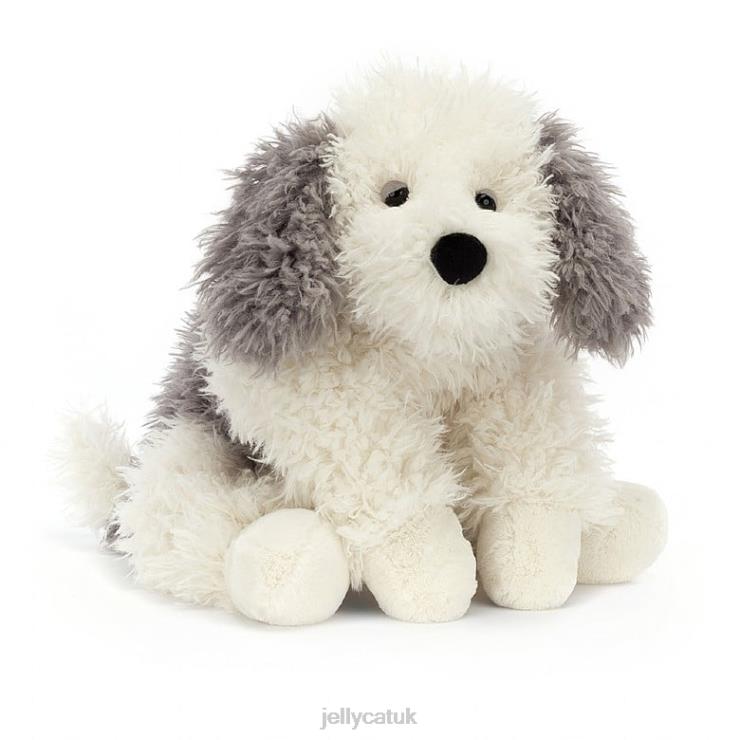 Jellycat Toy V248Z403 Floofie Sheepdog Grey and White