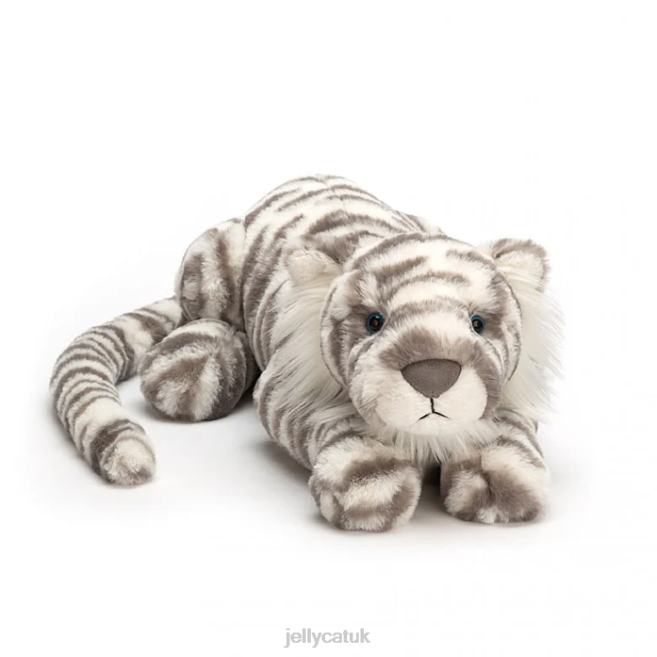 Jellycat Toy V248Z476 Sacha Snow Tiger Grey and White