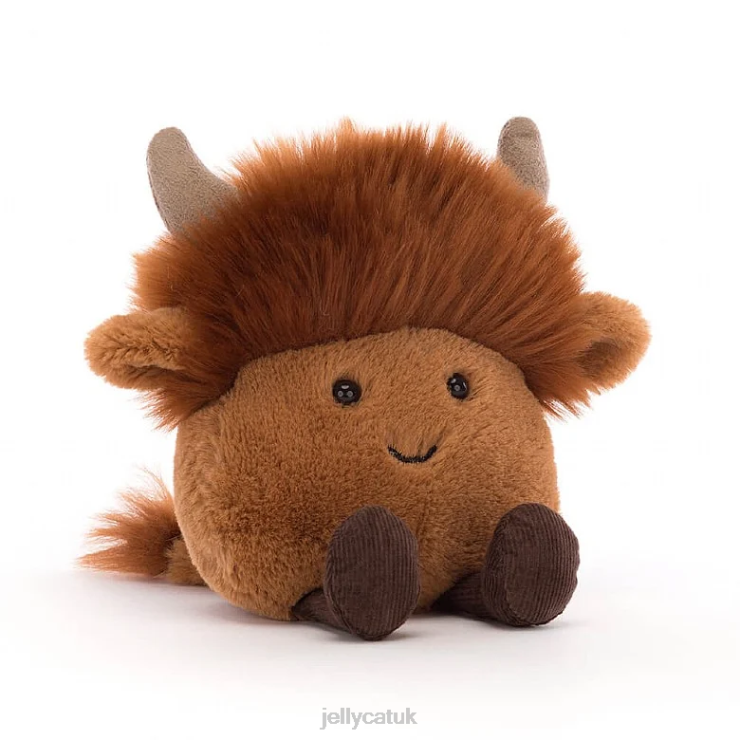 Jellycat Toy V248Z82 Amuseabean Highland Cow Brown