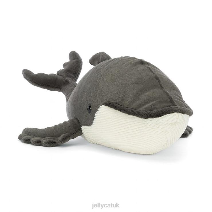 Jellycat Toy V248Z457 Humphrey the Humpback Whale Grey and White